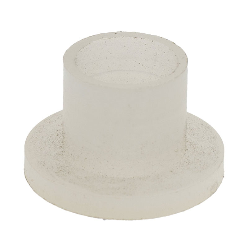 White nylon flanged bushing .26 ID x .31 OD x .25 machine hardware