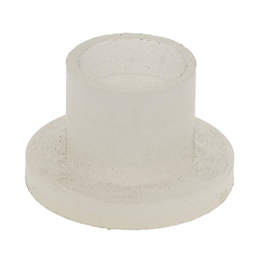 White nylon flanged bushing .26 ID x .31 OD x .25 machine hardware