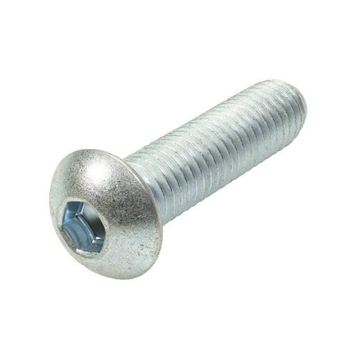Zinc-plated button head cap screw, 1/2"-13 x 2.00", fully threaded for low-profile industrial fastening.