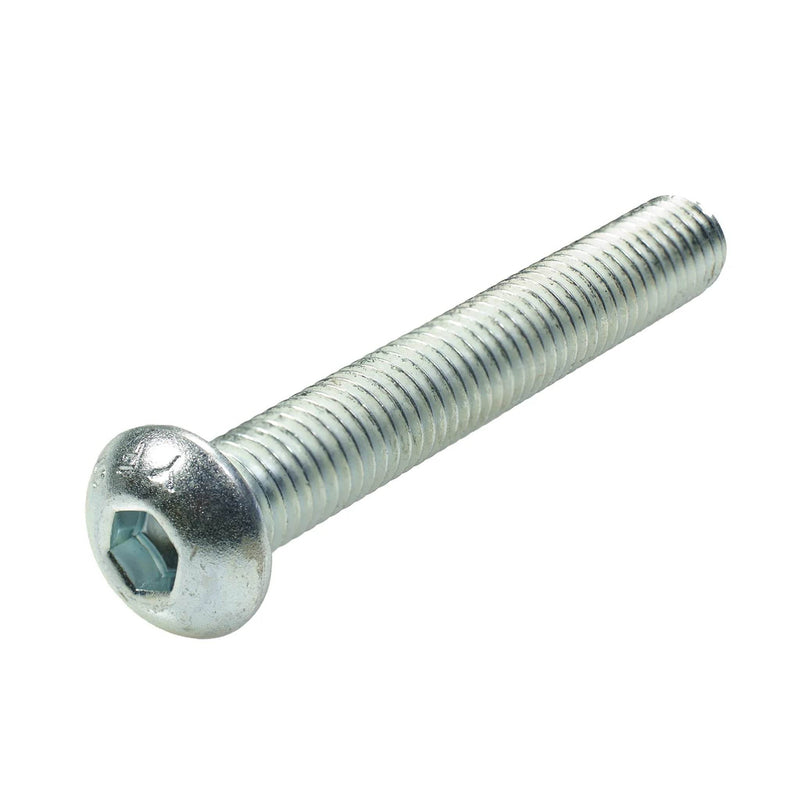 Zinc plated button head cap screw 1/2-13 x 3.50 in full thread hardware