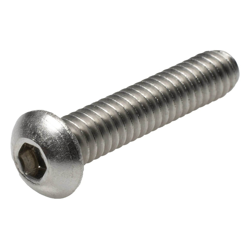 Stainless steel button head cap screw 1/4-20 x 1.25 in full thread machine fastener