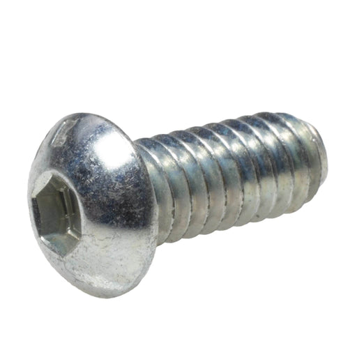 Zinc plated button head cap screw 1/4-20 x .63 full thread industrial hardware