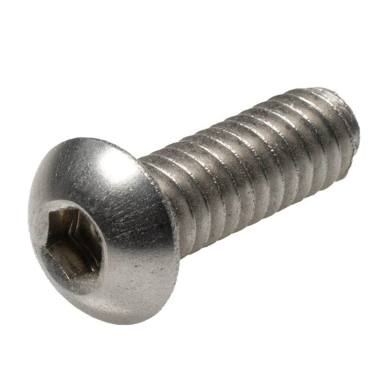 Stainless steel button head cap screw 1/4-20 x .75 in full thread corrosion resistant bolt