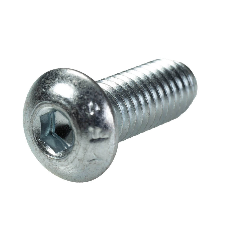 Zinc plated button head cap screw 3/8-16 x 1 in full thread structural hardware
