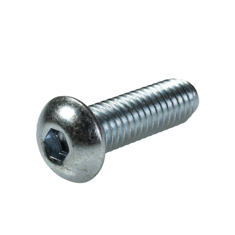 Zinc plated button head cap screw 3/8-16 x 1.25 in full thread fastener