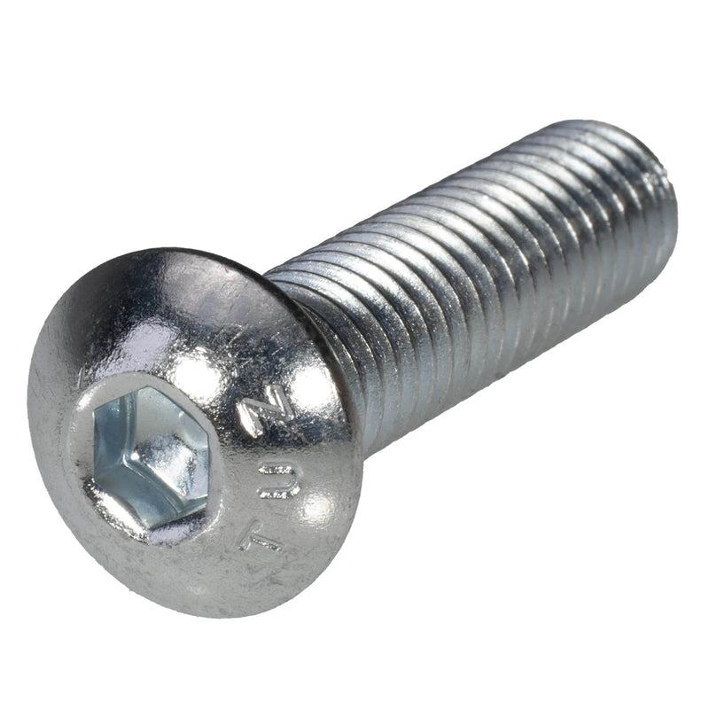 Zinc plated button head cap screw 3/8-16 x 1.50 in full thread machine hardware
