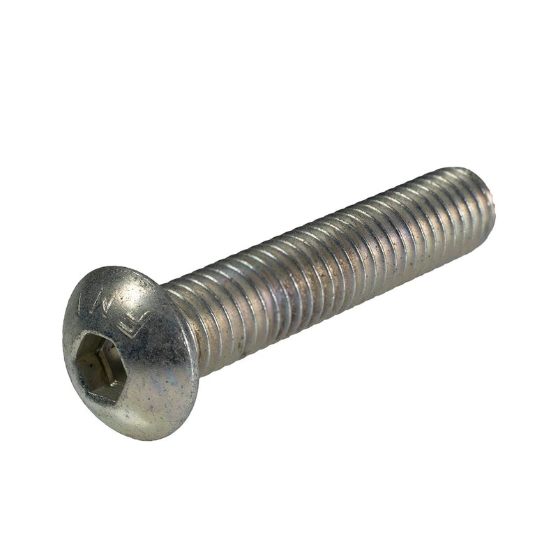 Zinc plated button head cap screw 3/8-16 x 2 in full thread construction bolt