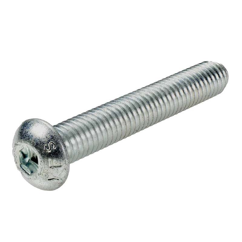 Zinc plated button head cap screw 3/8-16 x 2.50 in full thread machine hardware