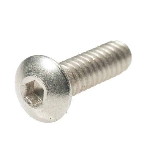 Stainless steel button head cap screw 6-32 x .50 full thread machine hardware