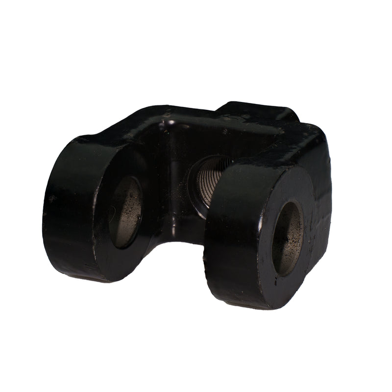 Black clevis yoke 3/4-16 female x 3/4 in dia industrial hardware