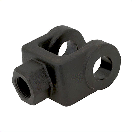 Black clevis yoke 7/16-20 female x 1/2 in dia machine component
