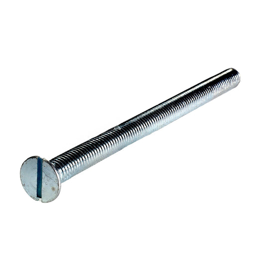 Slotted flat head machine screw 3/8-16 x 6 in zinc plated full thread roller coaster part