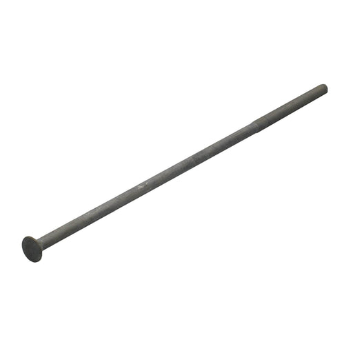 Hot-dip galvanized unslotted track bolt, 3/8"-16 x 14.00", partially threaded for heavy-duty steel track fastening.