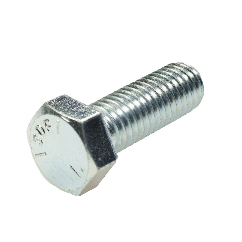 Grade 5 zinc-plated hex head cap screw, 1/2"-13 x 1.50", fully threaded for durable industrial fastening.