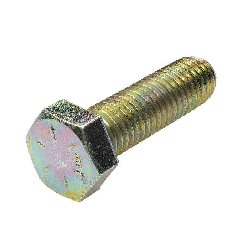 Grade 8 yellow zinc heavy hex cap screw 1/2-13 x 1.75 in partial thread bolt