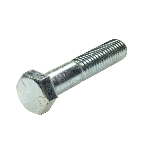 Grade 5 clear zinc-plated hex head cap screw, 1/2"-13 x 2.50", fully threaded for durable industrial fastening.
