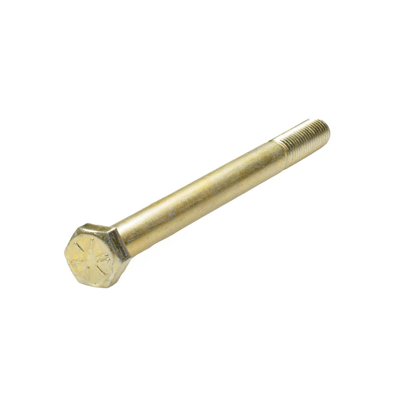 Grade 8 yellow zinc hex head cap screw, 1/2"-13 x 6.50", partially threaded for heavy-duty fastening.