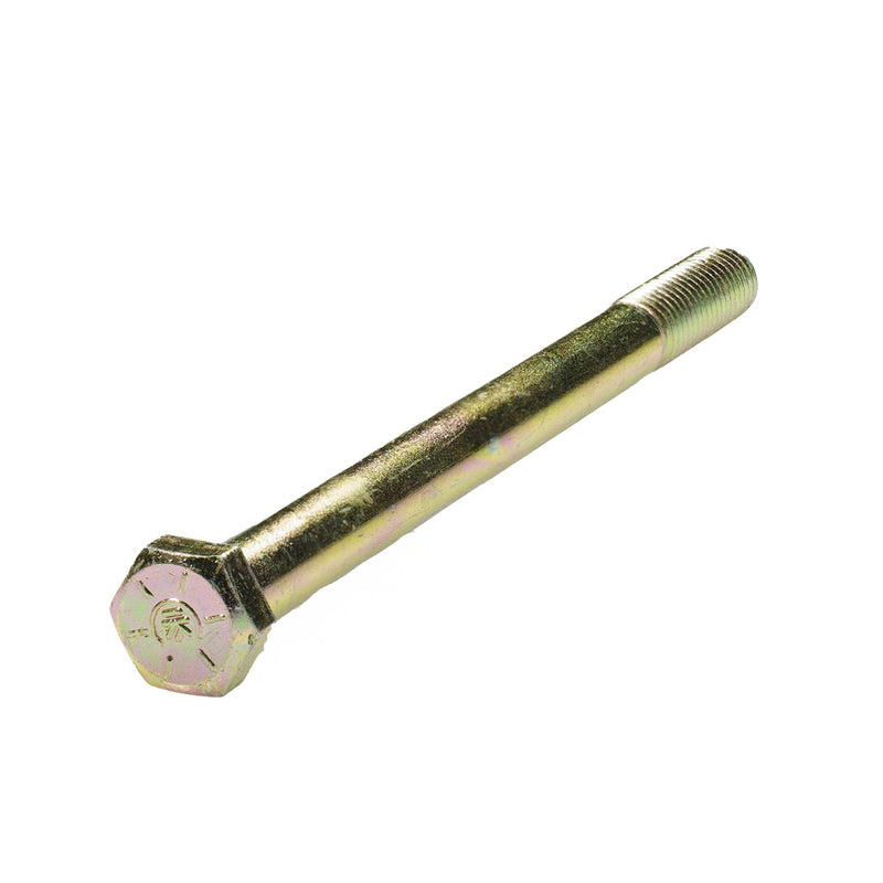 Grade 8 yellow zinc hex head cap screw, 1/2"-13 x 7.00", partially threaded for heavy-duty fastening.