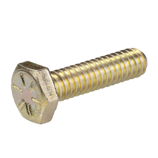 Grade 8 yellow zinc heavy hex cap screw 1/4-20 x 1 in full thread machine hardware