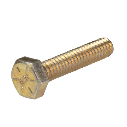 Grade 8 yellow zinc heavy hex cap screw 1/4-20 x 1.25 in full thread industrial hardware