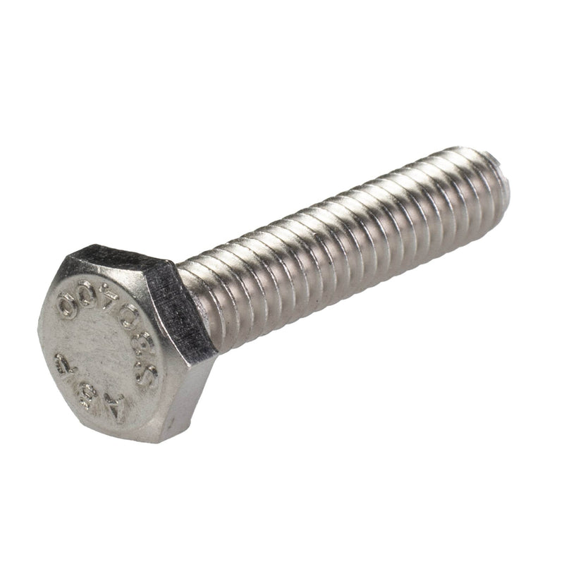 Stainless steel heavy hex cap screw 1/4-20 x 1.25 in full thread corrosion resistant bolt