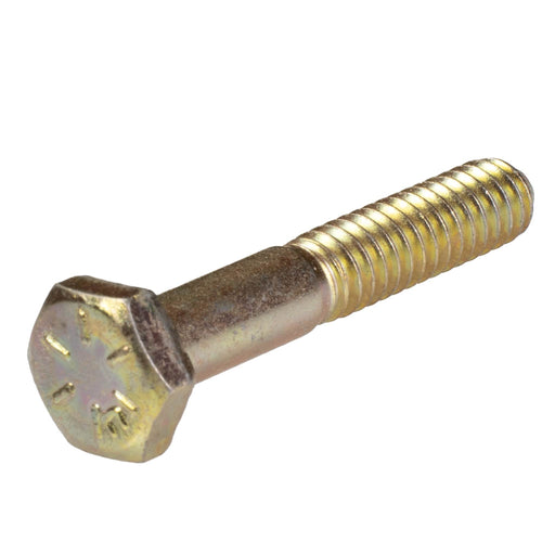 Grade 8 yellow zinc heavy hex cap screw 1/4-20 x 1.50 in partial thread structural bolt