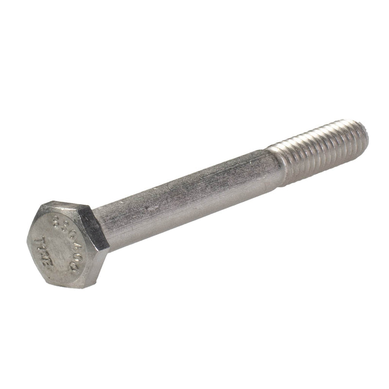Grade 5 zinc-plated hex head cap screw, 1/4"-20 x 2.25", fully threaded for medium-strength industrial fastening.