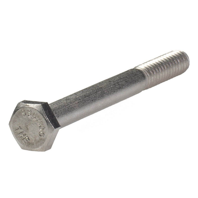 Stainless steel heavy hex cap screw 1/4-20 x 2.50 in partial thread fastener