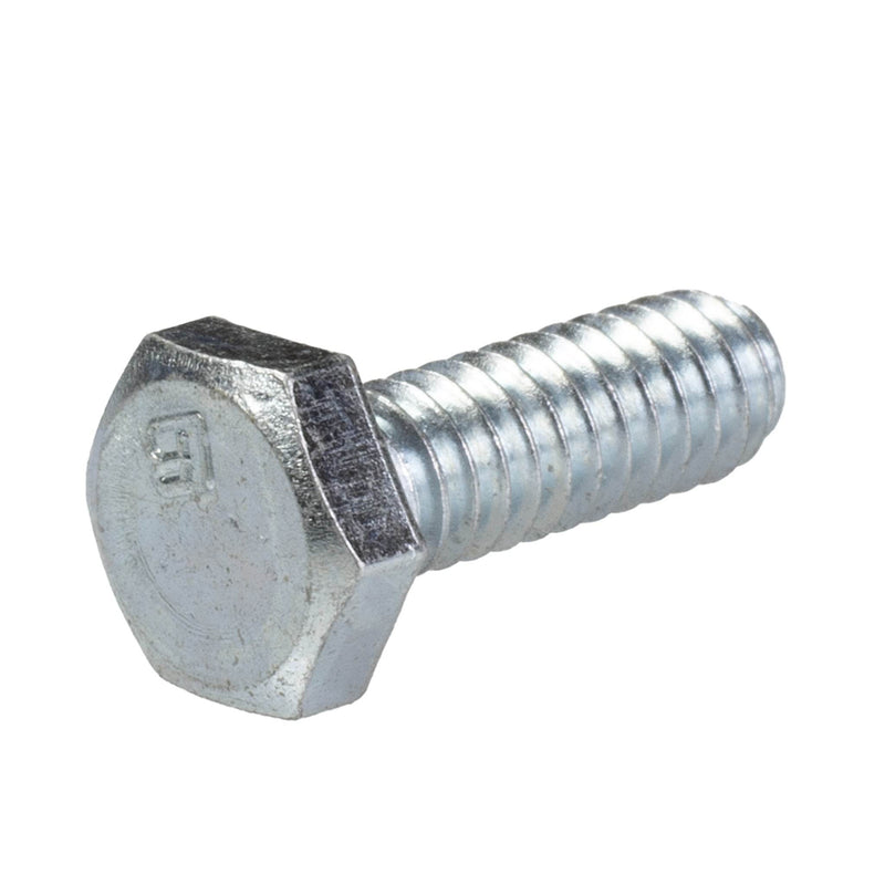 Zinc plated heavy hex cap screw 1/4-20 x .75 in full thread hardware bolt