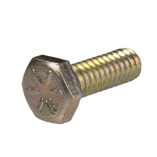 Grade 8 yellow zinc heavy hex cap screw 1/4-20 x .75 in full thread structural hardware