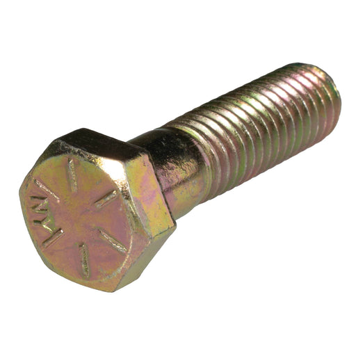 Grade 8 yellow zinc heavy hex cap screw 3/8-16 x 1.50 in partial thread hardware