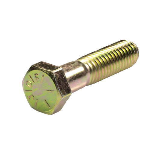Grade 8 yellow zinc heavy hex cap screw 3/8-16 x 1.63 in partial thread bolt