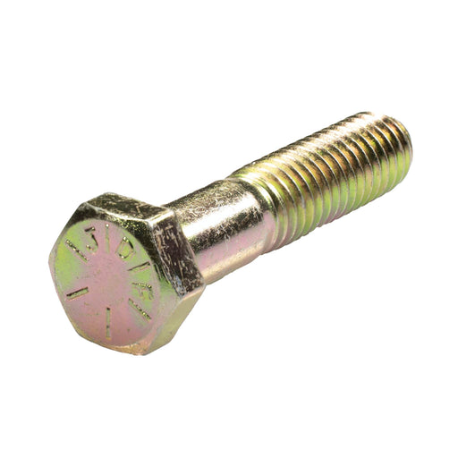 Grade 8 yellow zinc heavy hex cap screw 3/8-16 x 1.75 in partial thread fastener