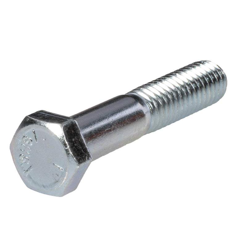 Grade 5 zinc plated heavy hex cap screw 3/8-16 x 2 in partial thread bolt