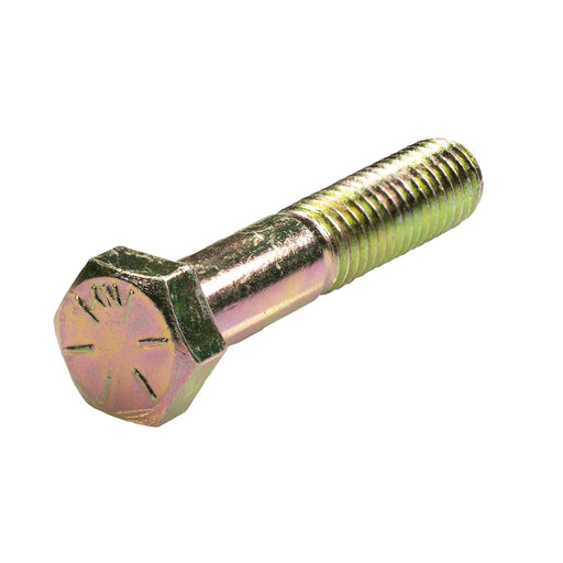 Grade 8 yellow zinc heavy hex cap screw 3/8-16 x 2 in partial thread hardware