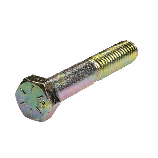 Grade 8 yellow zinc heavy hex cap screw 3/8-16 x 2.25 in partial thread hardware