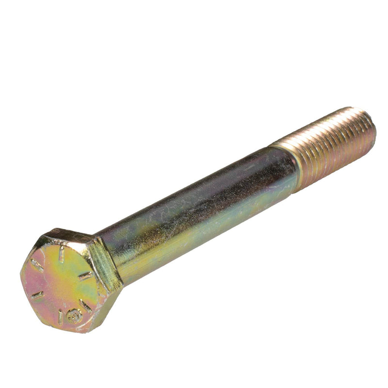 Grade 8 yellow zinc heavy hex cap screw 3/8-16 x 3.5 in partial thread structural bolt