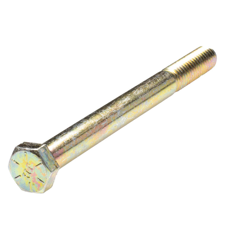 Grade 8 yellow zinc heavy hex cap screw 3/8-16 x 4.25 in partial thread bolt