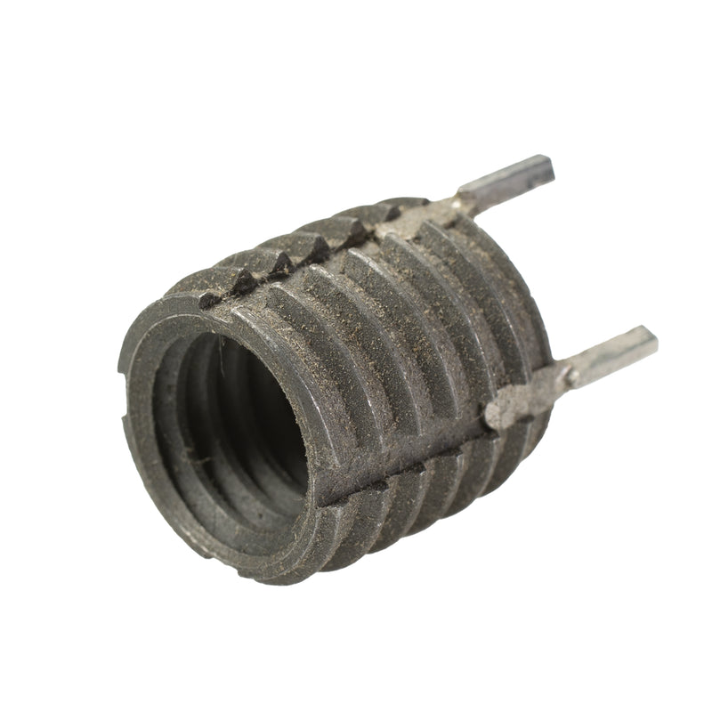 Steel key-locking thread insert, 3/8"-16 size with 0.38" length, for high-strength thread reinforcement and repair.