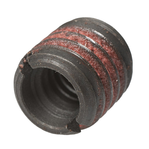 Solid threaded insert, 5/16"-18 internal thread with 1/2"-13 external thread, for durable thread repair and reinforcement.