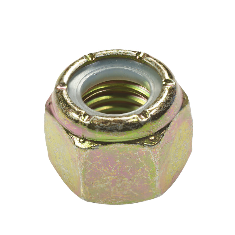 Nylon insert locknut 1/2-13 grade 8 yellow zinc secure fastening nut