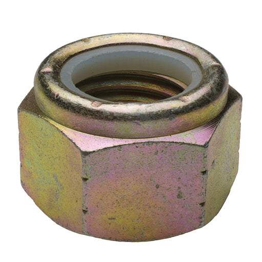 Grade 8 yellow zinc nylon insert locknut 1-1/8-7 industrial hardware