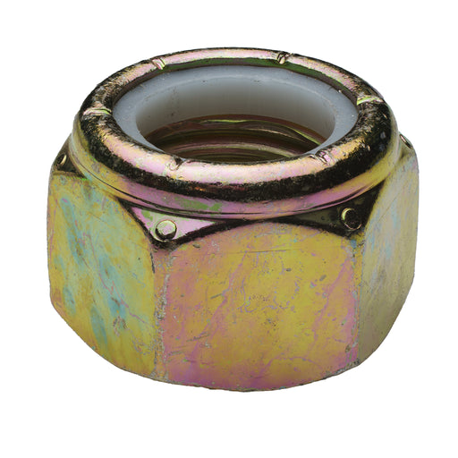 Nylon insert locknut 1-8 grade 8 yellow zinc industrial hardware component