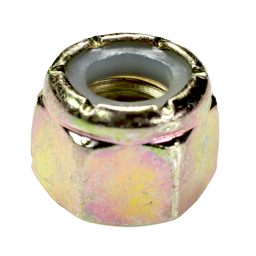 Nylon insert locknut 3/8-16 yellow zinc grade 8 secure fastening nut