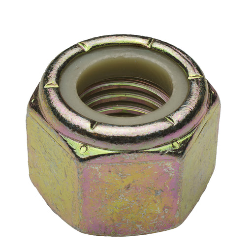 Nylon insert locknut 5/8-11 grade 8 yellow zinc structural hardware nut
