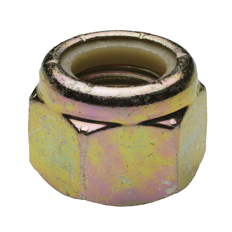 Nylon insert locknut 7/8-9 grade 8 yellow zinc secure fastening nut