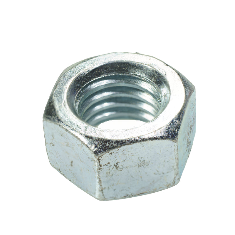 Grade 5 zinc-plated hex nut, 1/2"-13 size, for durable industrial fastening.