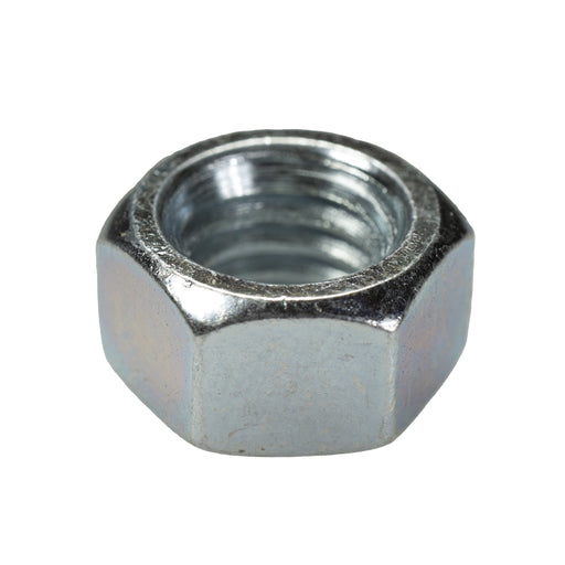 Grade 2 zinc-plated hex nut, 3/8"-16 size, for general-purpose industrial fastening.