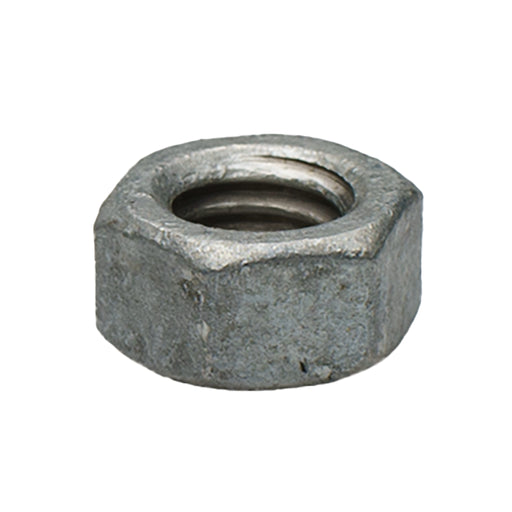 Grade 2 hot-dip galvanized hex nut, 5/16"-18 size, for corrosion-resistant general-purpose fastening.