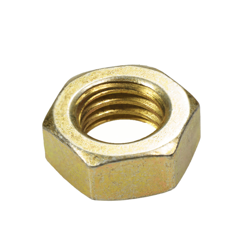 Grade 8 yellow zinc jam hex nut 1/2-13 thread for coaster fasteners